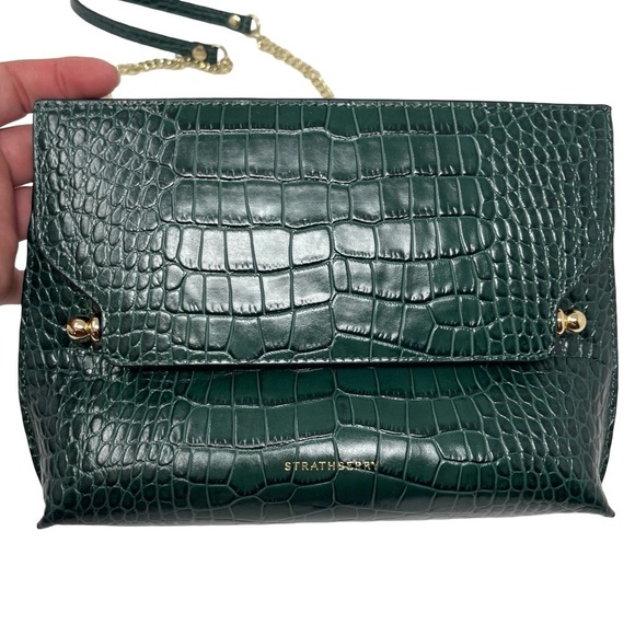Strathberry Emerald Croc-Embossed Crossbody Bag - Picture 5 of 10